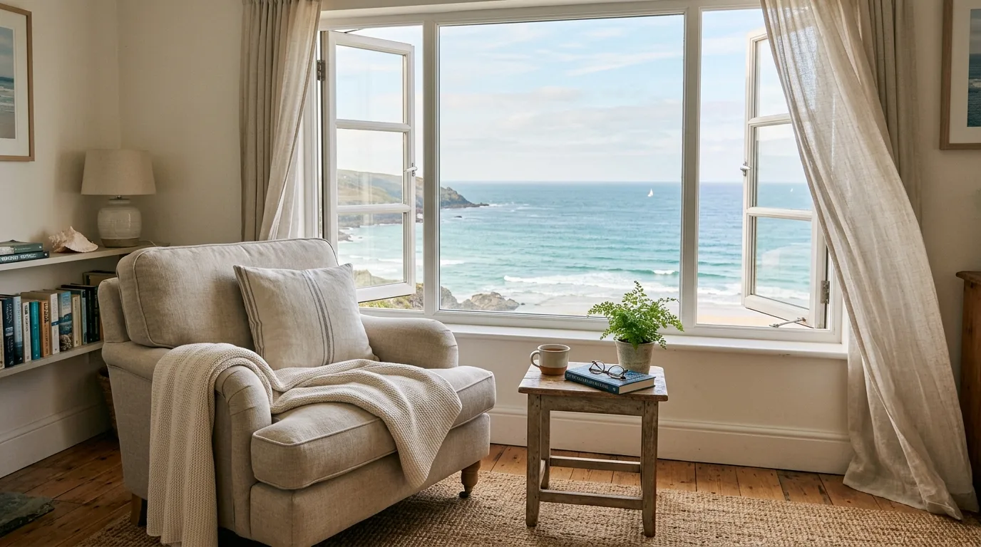 Choose accessories that feel collected, not themed inspiration for a coastal interior.